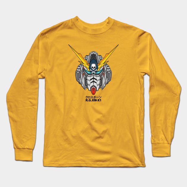 DMD Robot Head Long Sleeve T-Shirt by DMD Art Studio